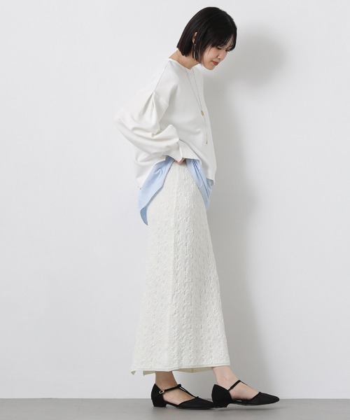 Gready Brilliant(グレディブリリアン)の「ドッキングシャツヘムカットソー(Tシャツ/カットソー・レディース・ネイビー/オフホワイト・38)」の4枚目の写真
