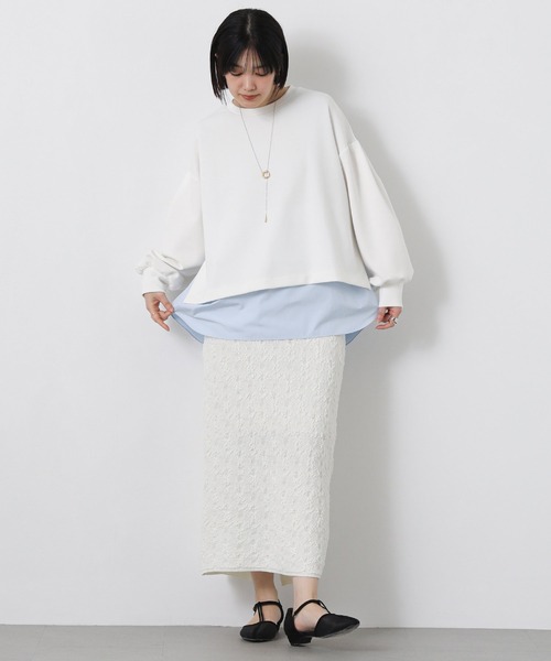 Gready Brilliant(グレディブリリアン)の「ドッキングシャツヘムカットソー(Tシャツ/カットソー・レディース・ネイビー/オフホワイト・38)」の6枚目の写真