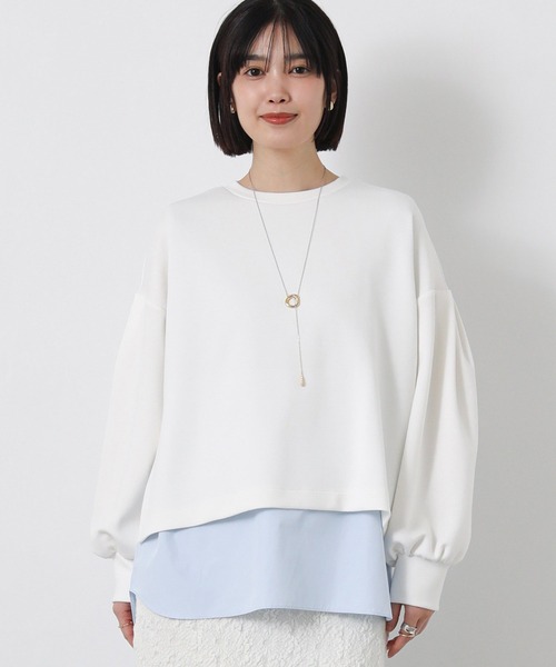 Gready Brilliant(グレディブリリアン)の「ドッキングシャツヘムカットソー(Tシャツ/カットソー・レディース・ネイビー/オフホワイト・38)」の7枚目の写真