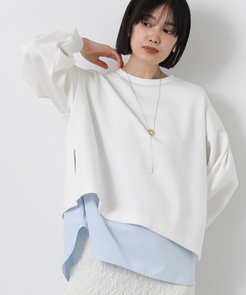 Gready Brilliant(グレディブリリアン)の「ドッキングシャツヘムカットソー(Tシャツ/カットソー・レディース・ネイビー/オフホワイト・38)」の10枚目の写真