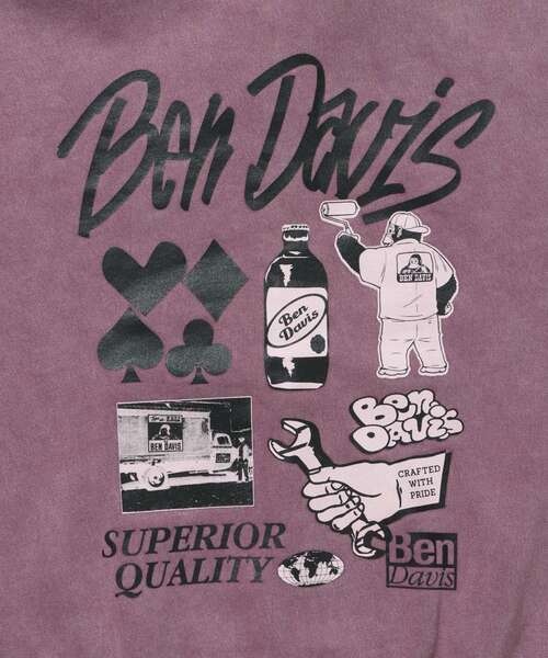 BEN DAVIS（ベンデイビス）の「【BEN DAVIS（ベンデイビス）】GRAPHIC FADED ZIP HOODIE / ジップパーカー フーディ 裏起毛 ヘビーウェイト プリント 加工（パーカー・メンズ・ブラック/ピンク系その他2/ブラック系その他・MEDIUM/LARGE）」の13枚目の写真