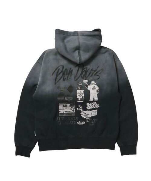 BEN DAVIS（ベンデイビス）の「【BEN DAVIS（ベンデイビス）】GRAPHIC FADED ZIP HOODIE / ジップパーカー フーディ 裏起毛 ヘビーウェイト プリント 加工（パーカー・メンズ・ブラック/ピンク系その他2/ブラック系その他・MEDIUM/LARGE）」の19枚目の写真
