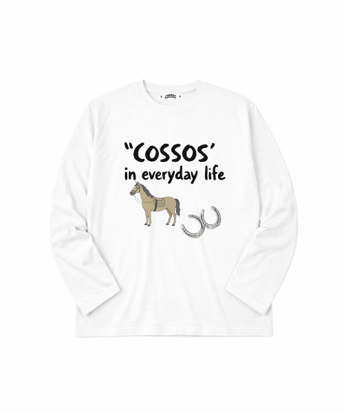 COSO(コソ)の「CCホースグラフィックロングスリーブ(ホワイト)(Tシャツ/カットソー・レディース・ホワイト・1/2)」の1枚目の写真