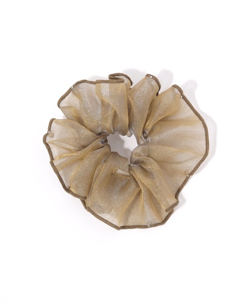 GLOBAL WORK（グローバルワーク）の「シアーパイピングシュシュ/646387（シュシュ・レディース・オフホワイト/ベージュ/ブラック/ダークブラウン/グレー・FREE）」の5枚目の写真