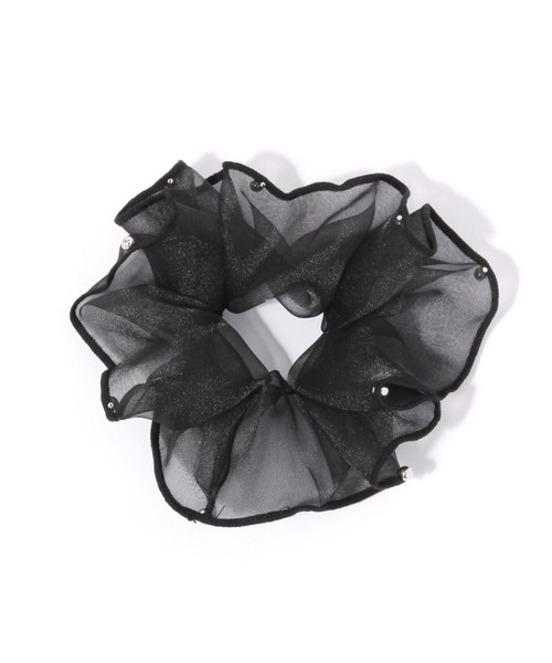 GLOBAL WORK（グローバルワーク）の「シアーパイピングシュシュ/646387（シュシュ・レディース・オフホワイト/ベージュ/ブラック/ダークブラウン/グレー・FREE）」の3枚目の写真