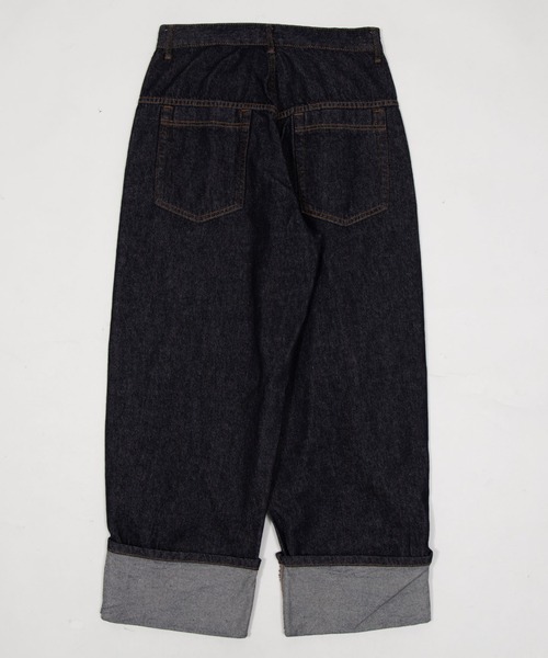 Figments（フィグメンツ）の「ロールアップカーブデニム（デニムパンツ・レディース・インディゴブルー・MEDIUM/LARGE/SMALL）」の2枚目の写真