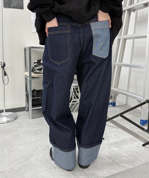 Figments（フィグメンツ）の「ロールアップカーブデニム（デニムパンツ・レディース・インディゴブルー・MEDIUM/LARGE/SMALL）」の11枚目の写真
