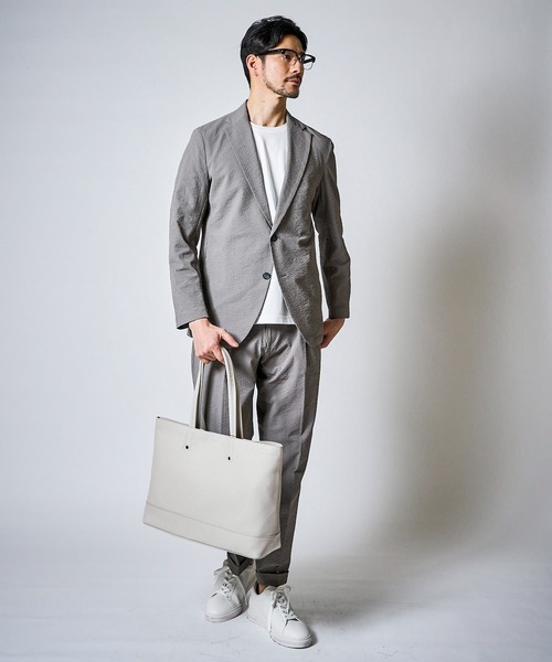 TETE HOMME（テットオム）の「【TETE HOMME × SOLATINA】カウレザートートバッグ（トートバッグ・メンズ・ネイビー/イエロー/ブラック/アイボリー・FREE）」の21枚目の写真
