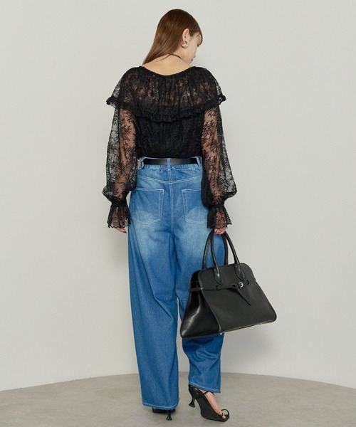 enhaut（アンオート）の「フラワー レース フリル ブラウス（シャツ/ブラウス・レディース・ブラック/ホワイト・FREE）」の22枚目の写真