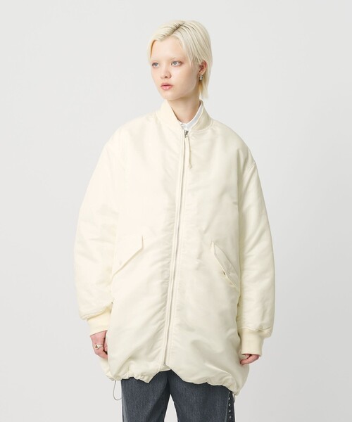 H　BEAUTY&YOUTH UNITED ARROWS（エイチビューティーアンドユースユナイテッドアローズ）の「＜H＞ナイロン パデッド MA-1 コート（MA-1・レディース・ホワイト・S/M）」の3枚目の写真