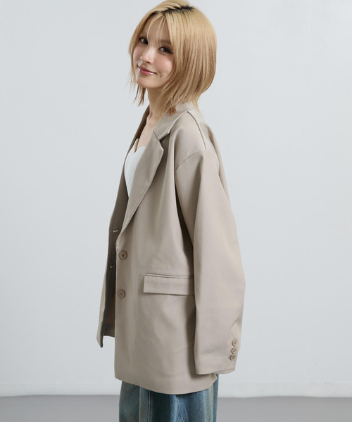 ANAP(アナップ)の「オーバーシルエット テーラードジャケット 【セットアップ対応】(その他アウター・レディース・ベージュ/ネイビー・F)」の5枚目の写真