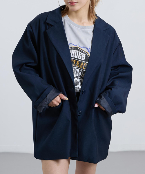 ANAP(アナップ)の「オーバーシルエット テーラードジャケット 【セットアップ対応】(その他アウター・レディース・ベージュ/ネイビー・F)」の9枚目の写真