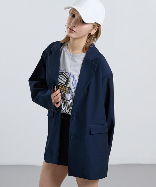 ANAP(アナップ)の「オーバーシルエット テーラードジャケット 【セットアップ対応】(その他アウター・レディース・ベージュ/ネイビー・F)」の10枚目の写真