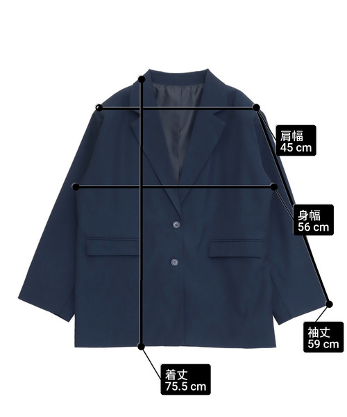 ANAP(アナップ)の「オーバーシルエット テーラードジャケット 【セットアップ対応】(その他アウター・レディース・ベージュ/ネイビー・F)」の22枚目の写真