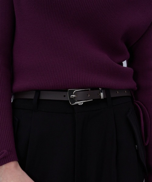 HARE（ハレ）の「スクエアバックルナローベルト(HARE)（ベルト・レディース・ブラウン/ブラック・FREE）」の6枚目の写真