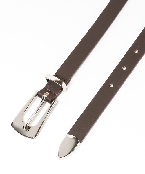 HARE（ハレ）の「スクエアバックルナローベルト(HARE)（ベルト・レディース・ブラウン/ブラック・FREE）」の12枚目の写真
