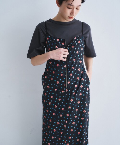 CODE A（コードエー）の「flower cami dress（ワンピース・レディース・グレー系/ブラック系・00）」の11枚目の写真