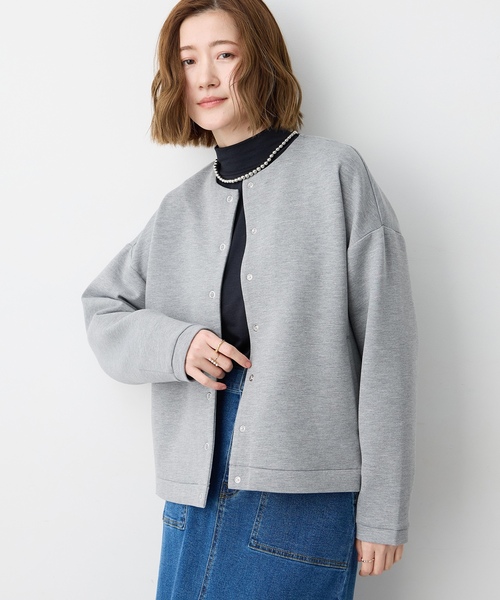 Petit Honfleur（プチオンフルール）の「スナップボタンカーディガン（カーディガン/ボレロ・レディース・グレー/ベージュ・M/L）」の2枚目の写真