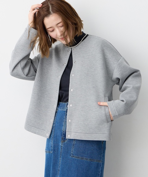 Petit Honfleur（プチオンフルール）の「スナップボタンカーディガン（カーディガン/ボレロ・レディース・グレー/ベージュ・M/L）」の9枚目の写真