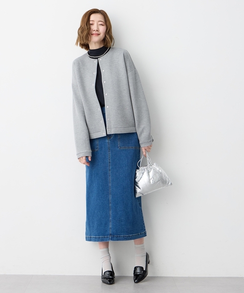 Petit Honfleur（プチオンフルール）の「スナップボタンカーディガン（カーディガン/ボレロ・レディース・グレー/ベージュ・M/L）」の11枚目の写真