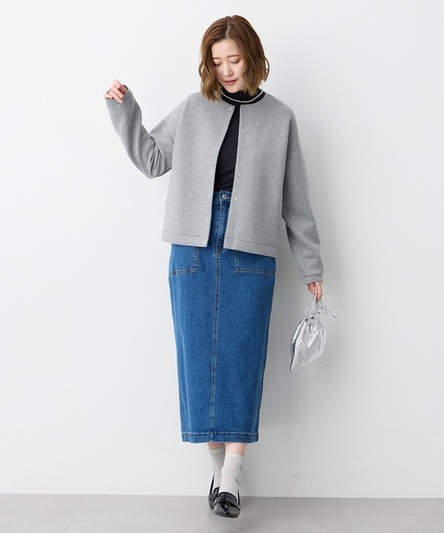 Petit Honfleur（プチオンフルール）の「スナップボタンカーディガン（カーディガン/ボレロ・レディース・グレー/ベージュ・M/L）」の12枚目の写真