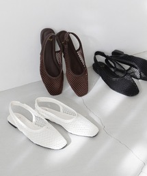 welleg（ウェレッグ）の「スクエアトゥ バックストラップ メッシュサンダル（サンダル）」