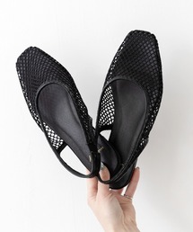welleg（ウェレッグ）の「スクエアトゥ バックストラップ メッシュサンダル（サンダル）」