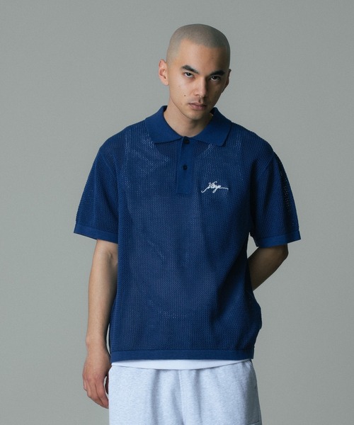 XLARGE(エクストララージ)の「MESH KNIT POLO SHIRT(ポロシャツ・メンズ・ブルー/オフホワイト/ブラック・S/M/L/XL)」の3枚目の写真