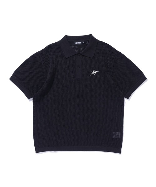 XLARGE(エクストララージ)の「MESH KNIT POLO SHIRT(ポロシャツ・メンズ・ブルー/オフホワイト/ブラック・S/M/L/XL)」の2枚目の写真