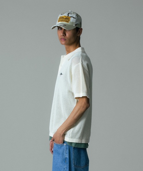 XLARGE(エクストララージ)の「MESH KNIT POLO SHIRT(ポロシャツ・メンズ・ブルー/オフホワイト/ブラック・S/M/L/XL)」の8枚目の写真