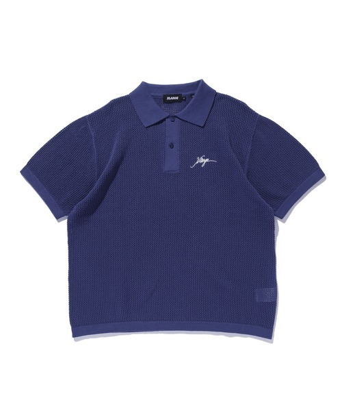 XLARGE(エクストララージ)の「MESH KNIT POLO SHIRT(ポロシャツ・メンズ・ブルー/オフホワイト/ブラック・S/M/L/XL)」の14枚目の写真