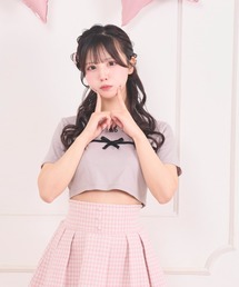 LAFARY（ラファリー）の「ロゴ刺繍チビTシャツ（Tシャツ/カットソー）」