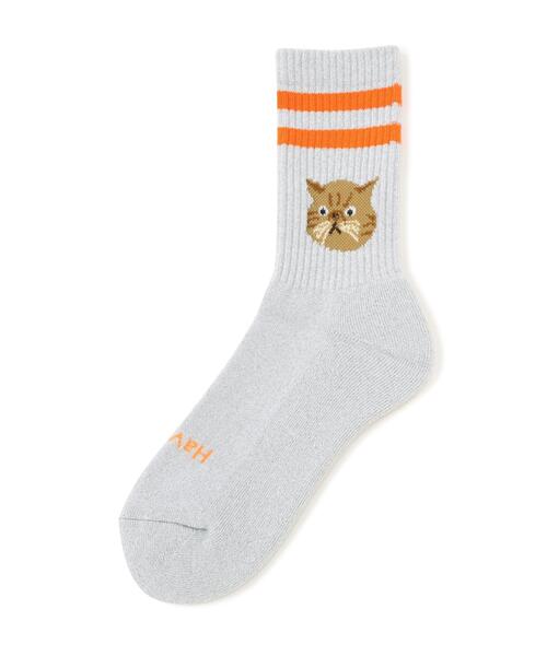 ROSTER SOX（ロスターソックス）の「ROSTER SOX/ロスターソックス  CAT SOCKS メンズ レディース（ソックス/靴下・メンズ・モスグリーン/ブルー/オレンジ・2/1）」の3枚目の写真