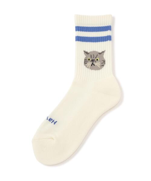 ROSTER SOX（ロスターソックス）の「ROSTER SOX/ロスターソックス  CAT SOCKS メンズ レディース（ソックス/靴下・メンズ・モスグリーン/ブルー/オレンジ・2/1）」の2枚目の写真