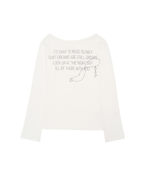 MIHEV(ミヘブ)の「M ネックレスグラフィックボートネックロングスリーブTシャツ ホワイト(Tシャツ/カットソー・レディース・その他・SMALL/MEDIUM)」の2枚目の写真