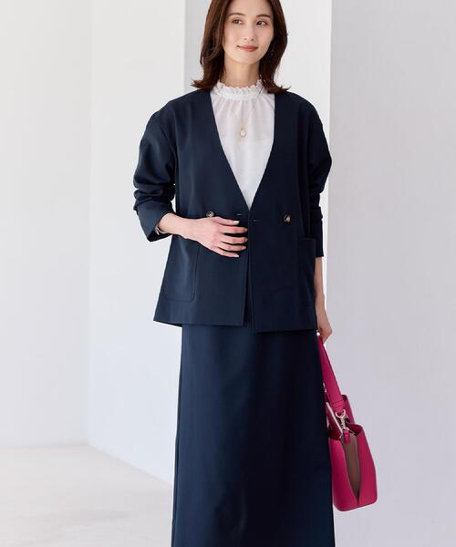 Reflect(リフレクト)の「【単品使い◎】ジャケット+ナロースカートセット(セットアップ・レディース・ネイビー/ダークグレー・00)」の2枚目の写真