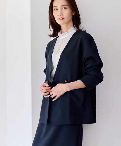 Reflect(リフレクト)の「【単品使い◎】ジャケット+ナロースカートセット(セットアップ・レディース・ネイビー/ダークグレー・00)」の3枚目の写真