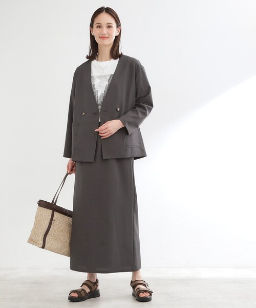 Reflect(リフレクト)の「【単品使い◎】ジャケット+ナロースカートセット(セットアップ・レディース・ネイビー/ダークグレー・00)」の5枚目の写真
