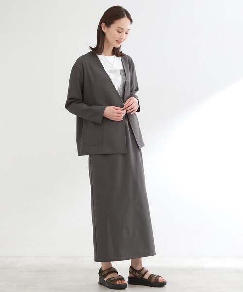 Reflect(リフレクト)の「【単品使い◎】ジャケット+ナロースカートセット(セットアップ・レディース・ネイビー/ダークグレー・00)」の6枚目の写真