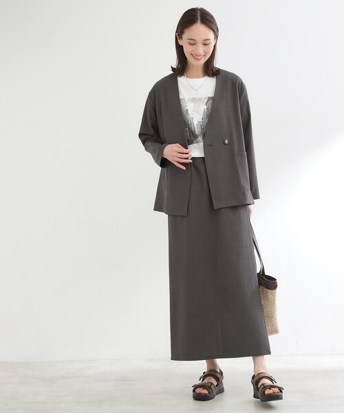 Reflect(リフレクト)の「【単品使い◎】ジャケット+ナロースカートセット(セットアップ・レディース・ネイビー/ダークグレー・00)」の7枚目の写真