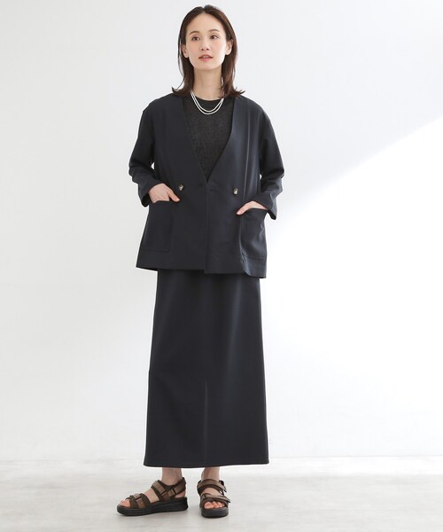 Reflect(リフレクト)の「【単品使い◎】ジャケット+ナロースカートセット(セットアップ・レディース・ネイビー/ダークグレー・00)」の10枚目の写真