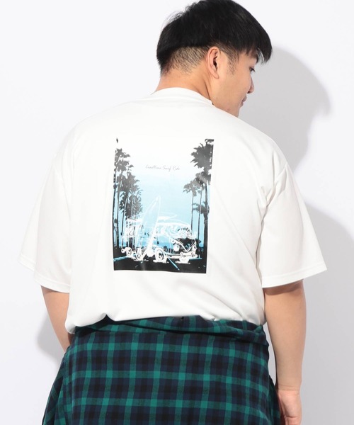 B&T CLUB(ビーティークラブ)の「Tシャツ 半袖 メンズ 大きいサイズ ヒヤテック バックプリント クルーネック B&T CLUB (ビーアンドティークラブ)(Tシャツ/カットソー・メンズ・ホワイト/ブルー・X1(3L~4L)/X2(4L~5L)/X3(6L~7L)/X4(8L~9L))」の3枚目の写真