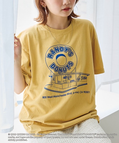 GOOD ROCK SPEED(グッドロックスピード)の「【GOOD ROCK SPEED】ランディーズドーナツ| RANDY'S DONUTS INGLEWOOD SHOP ILLUST TEE(Tシャツ/カットソー・レディース・ホワイト/イエロー・F)」の2枚目の写真