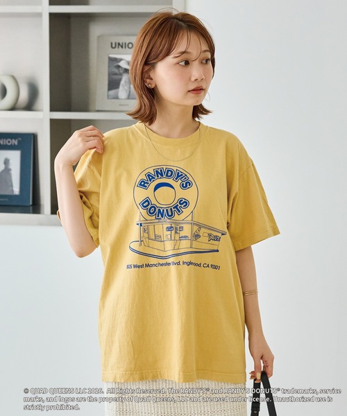 GOOD ROCK SPEED(グッドロックスピード)の「【GOOD ROCK SPEED】ランディーズドーナツ| RANDY'S DONUTS INGLEWOOD SHOP ILLUST TEE(Tシャツ/カットソー・レディース・ホワイト/イエロー・F)」の11枚目の写真