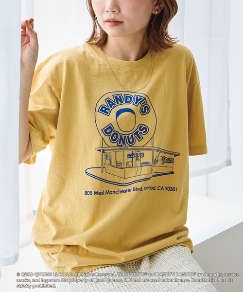 GOOD ROCK SPEED(グッドロックスピード)の「【GOOD ROCK SPEED】ランディーズドーナツ| RANDY'S DONUTS INGLEWOOD SHOP ILLUST TEE(Tシャツ/カットソー・レディース・ホワイト/イエロー・F)」の12枚目の写真