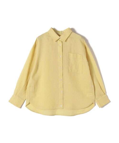 SHIPS Colors(シップス カラーズ)の「SHIPS Colors:〈洗濯機可能〉ユーロリネン (EURO Linen) 2WAY ロングスリーブ シャツ◇(シャツ/ブラウス・レディース・ライトブルー/ピンク/イエロー/ブルー/オフホワイト/ブラック・ONE SIZE)」の5枚目の写真