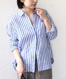 SHIPS Colors:〈洗濯機可能〉ユーロリネン (EURO Linen) 2WAY ロングスリーブ シャツ◇