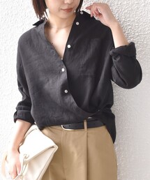 リネン パフスリーブ」に該当するシャツ/ブラウス（ブラック/黒色系