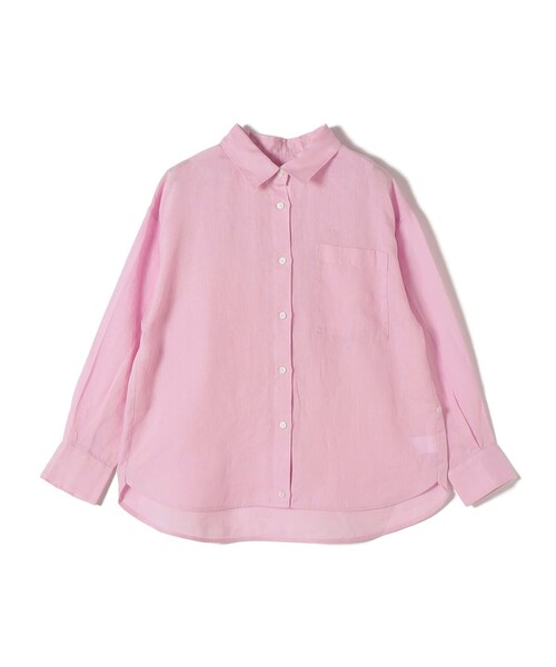 SHIPS Colors(シップス カラーズ)の「SHIPS Colors:〈洗濯機可能〉ユーロリネン (EURO Linen) 2WAY ロングスリーブ シャツ◇(シャツ/ブラウス・レディース・ライトブルー/ピンク/イエロー/ブルー/オフホワイト/ブラック・ONE SIZE)」の11枚目の写真