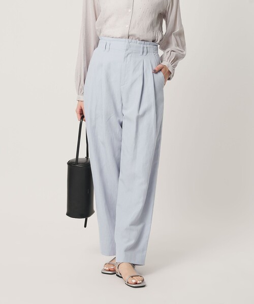 BEAUTY&YOUTH UNITED ARROWS(ビューティーアンドユースユナイテッドアローズ)の「麻ブレンド バックゴム タック ワイドパンツ(その他パンツ・レディース・ブラック/ライトブルー/ダークブラウン/ナチュラル/オリーブ・S/M/XS/L)」の6枚目の写真